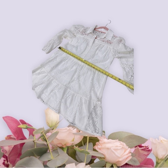 Aeom Womens A Line Dress White Short Lace Collar Boho style size S - Picture 9 of 14